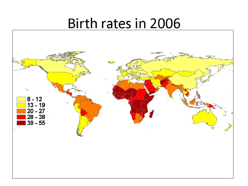 Birth rates in 2006